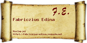 Fabriczius Edina névjegykártya